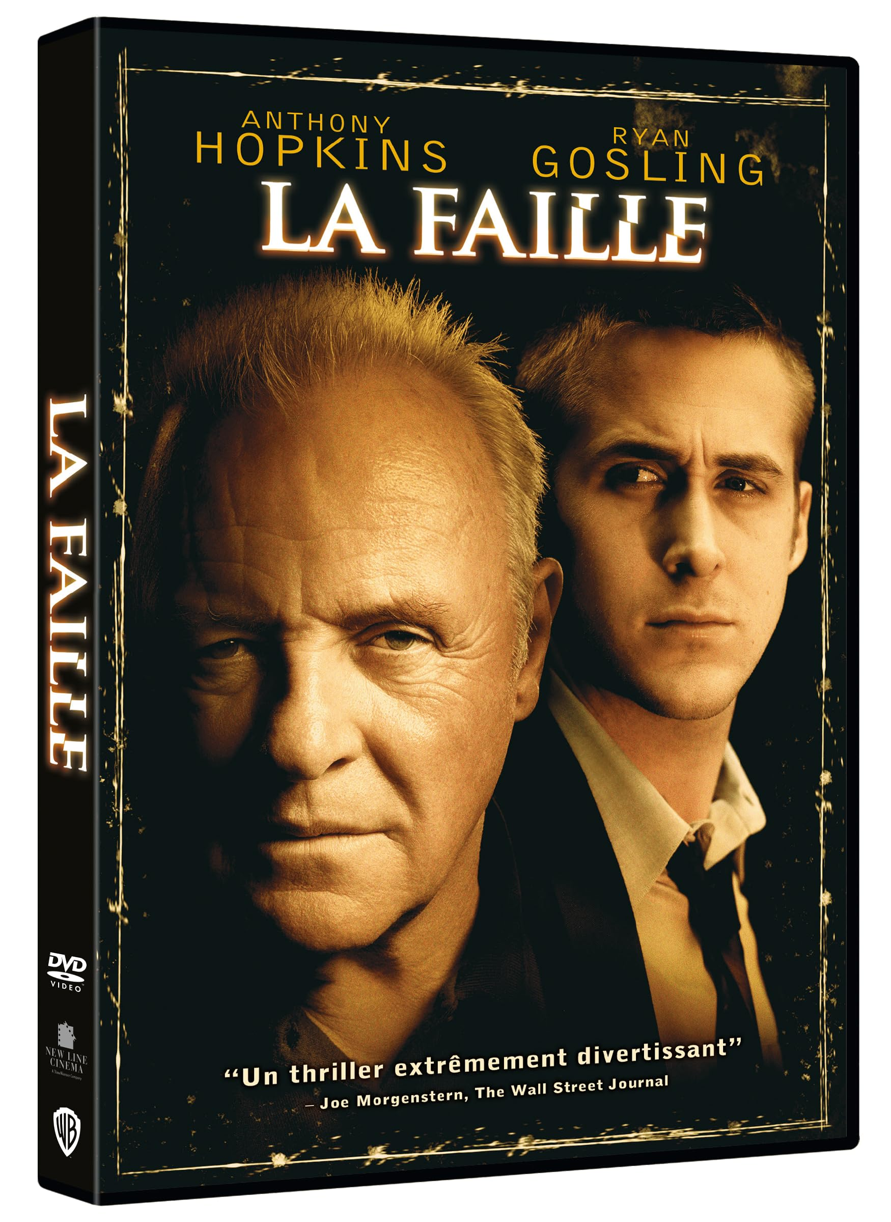 Boîtier DVD du film 'La Faille' avec Anthony Hopkins et Ryan Gosling.