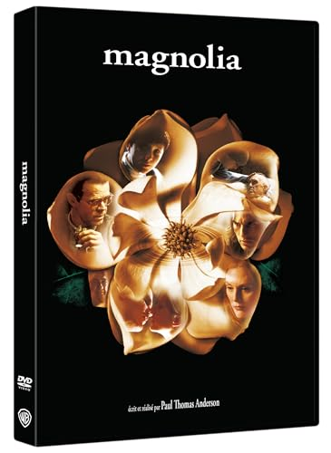 DVD-hoes voor de film 'Magnolia', met een bloem en gezichten.