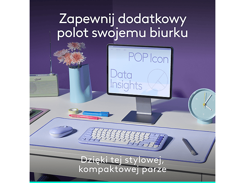 Logitech POP Icon Combo Fioletowy – zdjęcie 3