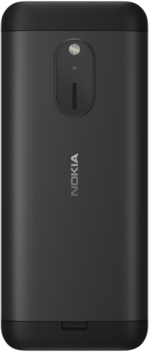 Czarny telefon Nokia z aparatem i logo Nokia na plecach.