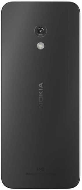 Tył czarnego telefonu Nokia. Widoczny aparat i lampa błyskowa, z logo Nokia.