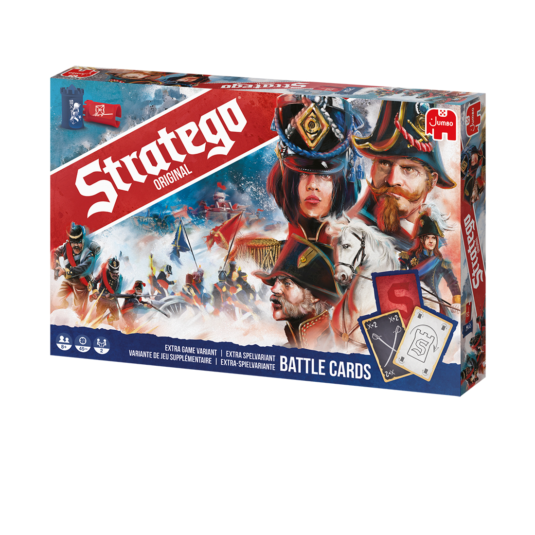 Stratego bordspeldoos met illustraties van soldaten.