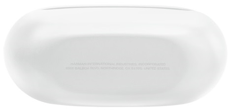 Białe dno obudowy z nadrukowanym tekstem. Tekst zawiera markę i dane adresowe.