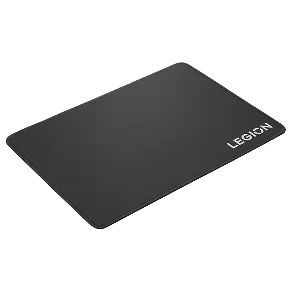 Siyah Legion mousepad, beyaz arka plan üzerinde, gölgeler ve LEGION yazısı ile.