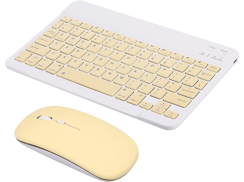 DAYTONA MK-4SR Kablosuz Ergonomik Manyetik Tablet Kılıf Uyumlu Klavye Mouse Seti Türkçe Q Klavye Sarı