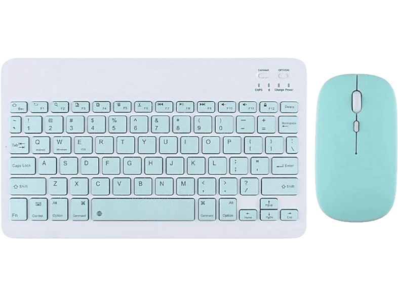 DAYTONA MK-4M Kablosuz Ergonomik Manyetik Tablet Kılıf Uyumlu Klavye Mouse Kiti Türkçe Q Klavye Mavi