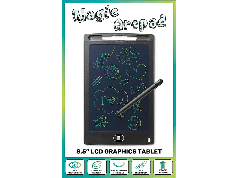 CELLULAR LINE Magic Artpad Zaubertafel, 8.5 Zoll LCD, inkl Stift, Schwarz; Grafiktablet für Kinder — Foto 3 von 3