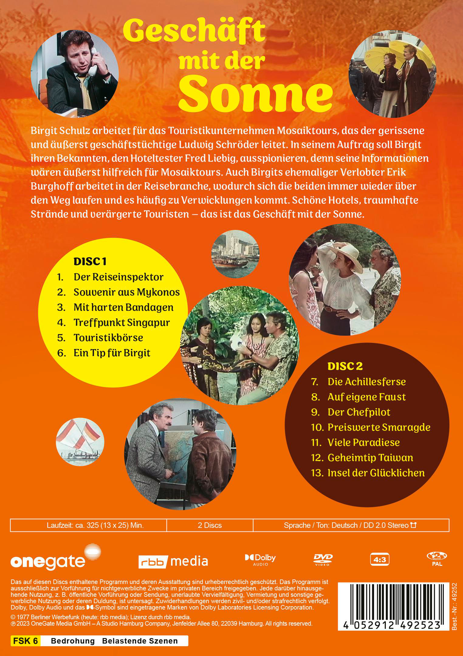 DVD-Cover mit Text und Bildern. Menschen und ein Boot auf der Vorderseite. Weißer Hintergrund.
