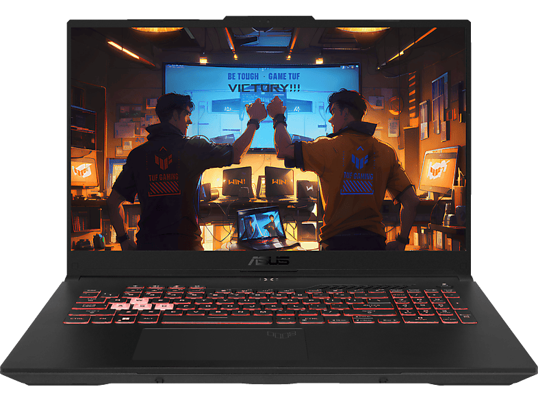 ASUS TUF Gaming A17 FA707NVR-HX008W, Gaming Notebook, mit 17,3 Zoll Display, AMD Ryzen 7 7435HS Prozessor, 16 GB RAM, 1 TB SSD GeForce RTX 4060, Schwarz,/Grau, Windows 11 Home