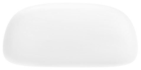 Białe, owalne etui ładujące, widok z góry, o zakrzywionym kształcie.