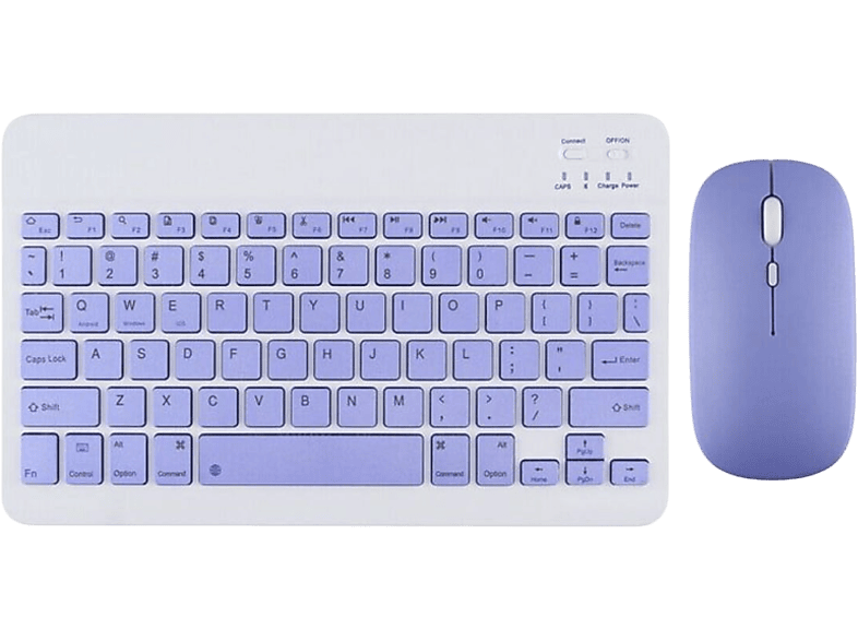 DAYTONA MK-4MR Kablosuz Ergonomik Manyetik Tablet Kılıf Uyumlu Klavye Mouse Kiti Türkçe Q Klavye Mor