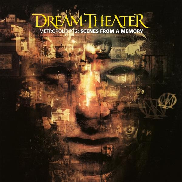 Albumcover für Dream Theaters 'Metropolis Pt. 2: Scenes from a Memory' mit einer Gesichtscollage.