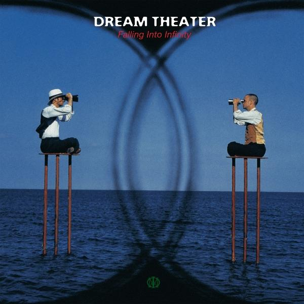 Albumcover mit zwei Personen, die durch Teleskope über dem Meer blicken.