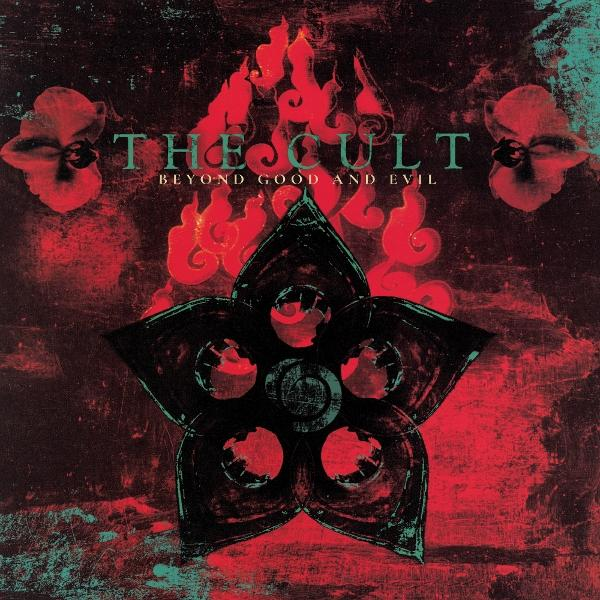 Ein Albumcover für 'The Cult - Beyond Good and Evil'. Es ist ein dunkles, abstraktes Design.