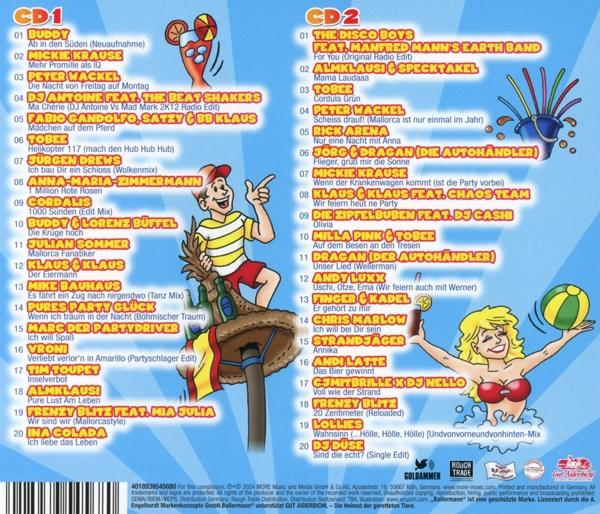 CD-Cover. Cartoon-Figur am Meer. Text in Blau.