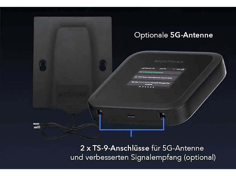 NETGEAR MH3150-100EUS Nighthawk M3 mobiler Router, 5 G, bis zu 2.5 Gbit/s, schwarz — Foto 2 von 5