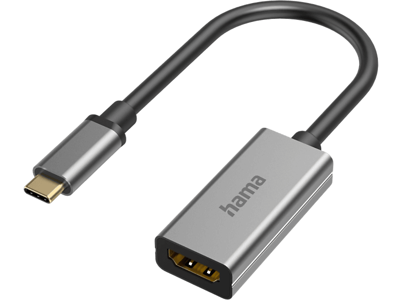 HAMA HM.200303 USB-C Plug - HDMI Socket UltraHD 8K Video Adaptör Gri