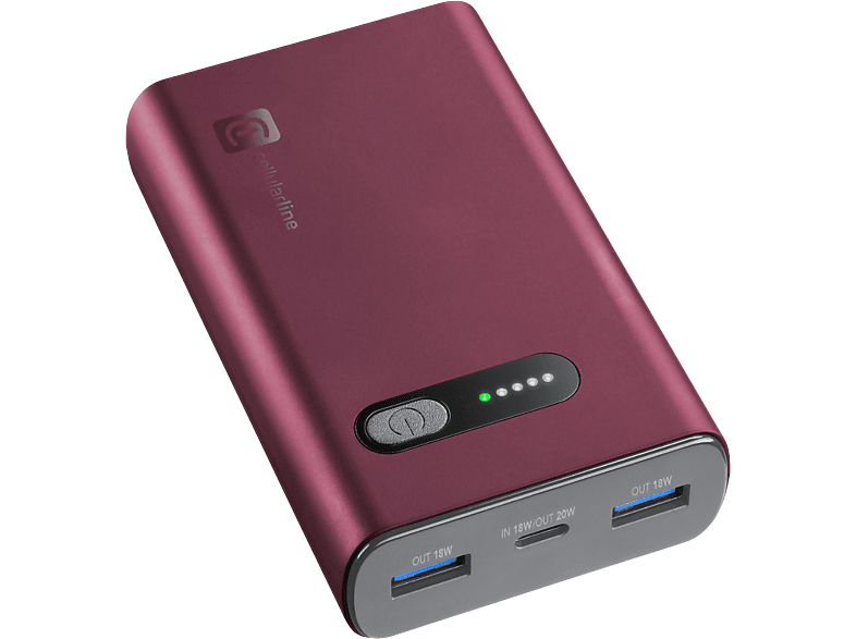 CELLULARLINE PD 20W Hızlı Şarj 10.000 Mah Taşınabilir Şarj Cihazı Kırmızı