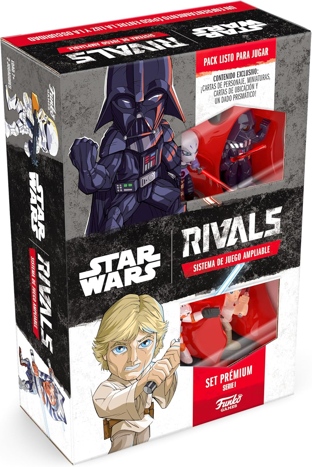 Caja del juego Star Wars Rivals con Darth Vader y otros personajes.