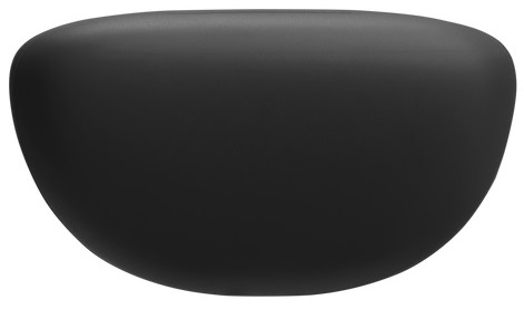 Gładkie, czarne etui ładujące, gładka powierzchnia, zaokrąglone krawędzie i białe tło.