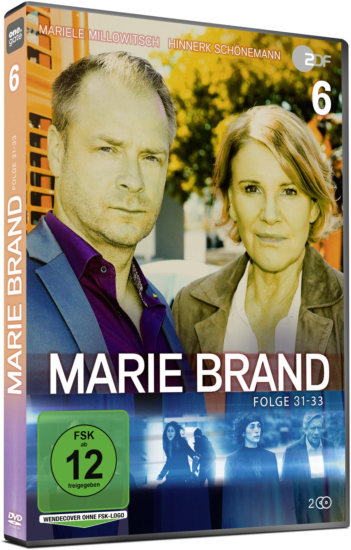 DVD-Cover für Marie Brand, Gesichter eines Mannes und einer Frau. Text: Marie Brand, Folge 31-33, und Logo.