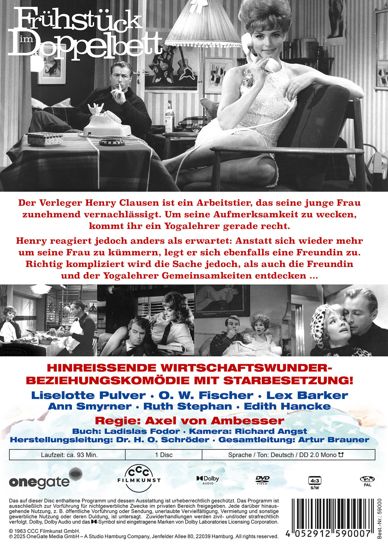 DVD-Rückseite mit Text. Filmszenen und Credits. Deutscher Text.