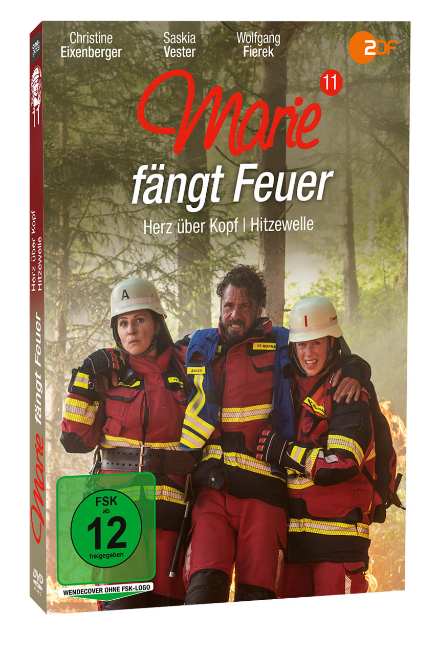 DVD-Cover: Drei Feuerwehrleute in roten Uniformen stehen vor einem grünen Wald.