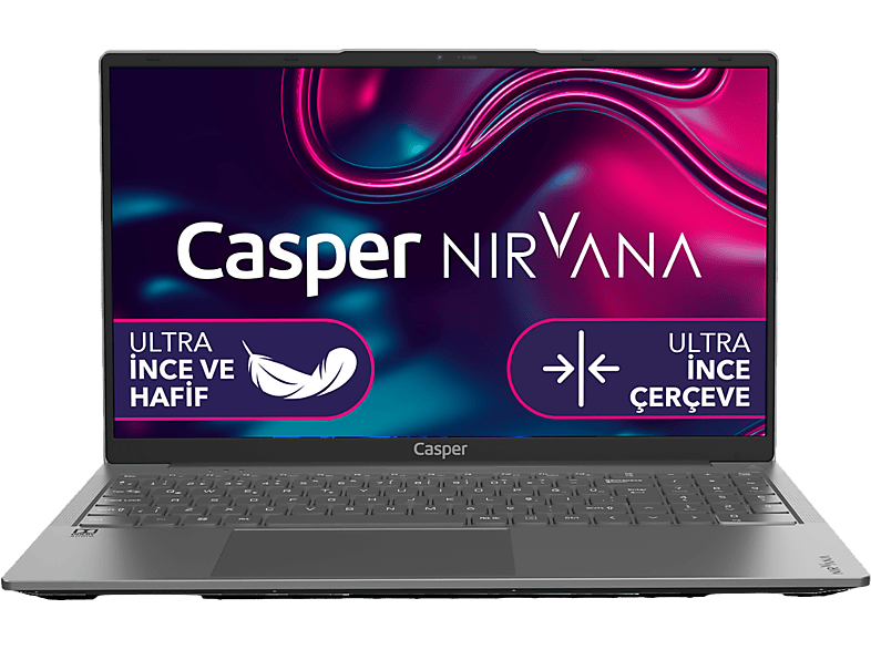 CASPER X600.155H-DF00A-G-F/ Core U7 155H/ 32 GB Ram/ 1TB SSD/ 15.6"/ W11 Laptop Metalik Gri