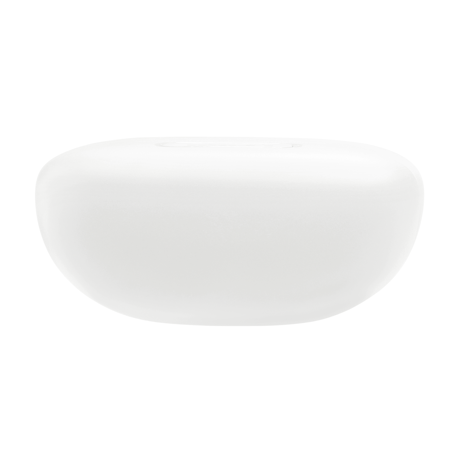 Siyah bir arka plan üzerinde beyaz oval seramik vazo.