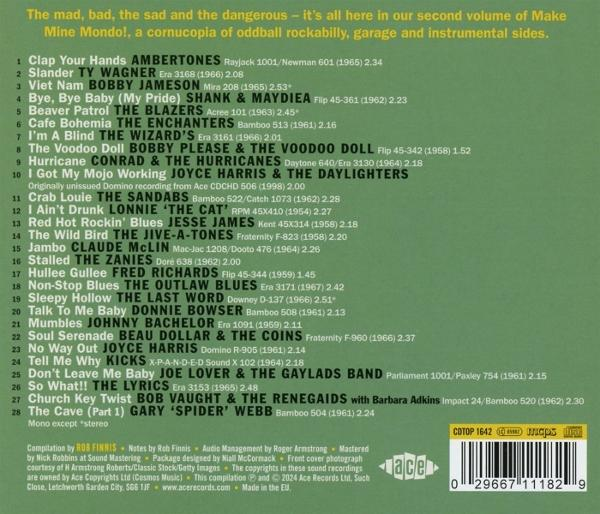 Rückseite eines Musikalbums. Es enthält die Titelliste und Albuminformationen.