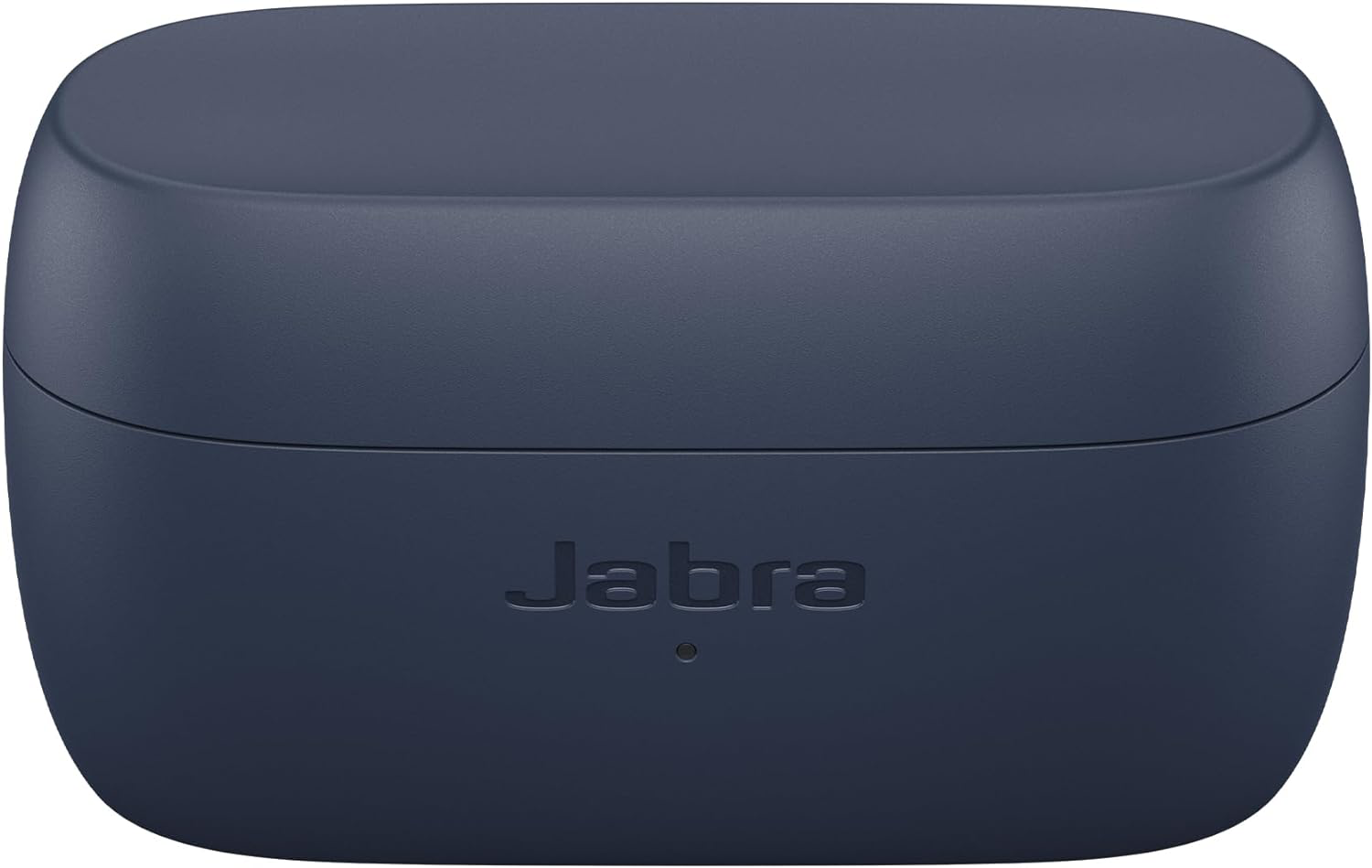 Kék Jabra töltőtok. Jabra logó az elején. Lekerekített forma.
