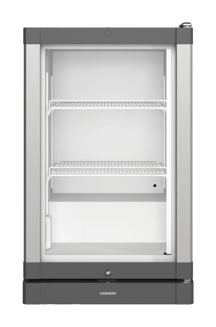 Silberner und dunkelgrauer Liebherr-Kühlschrank.
