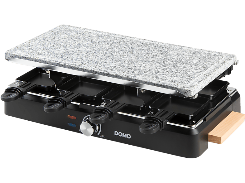 DOMO Steengrill-grill-raclette - Wooden design - 8P - 1400 W Raclette-grill-steengrill Zwart