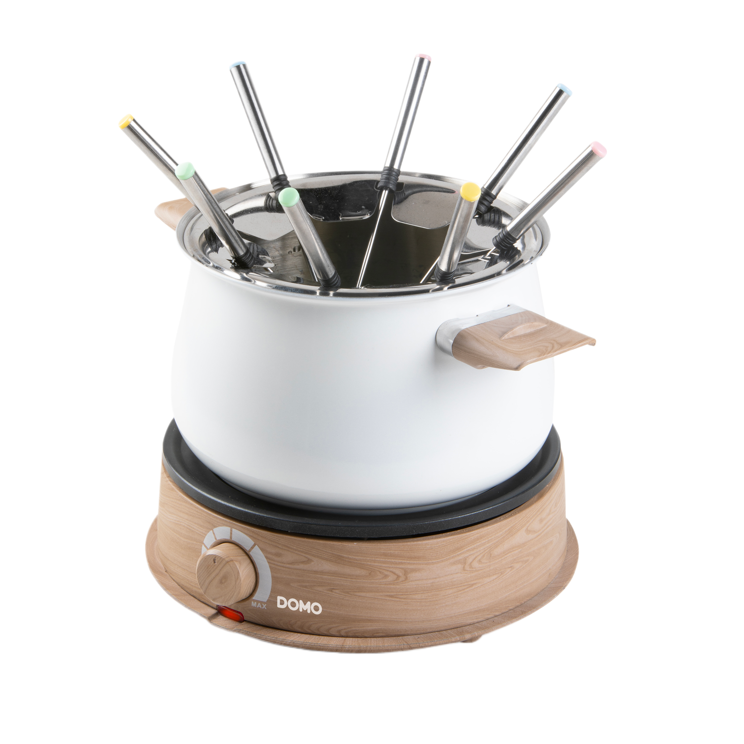Domo Fondue - 8p Houtlook/wit 1500 W Fonduetoestel Wit