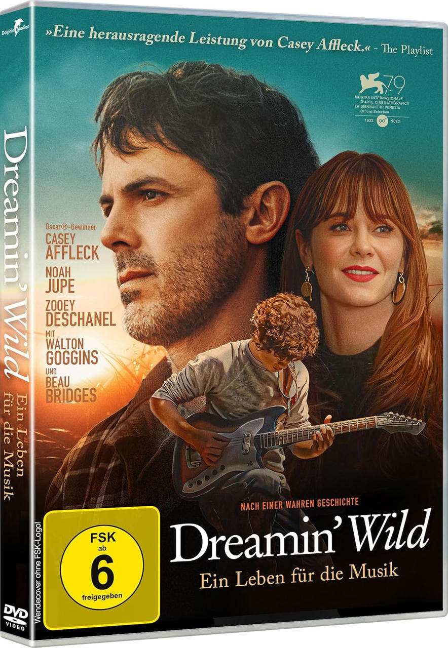 DVD-Cover des Films Dreamin' Wild. Mit Casey Affleck, Zooey Deschanel und einem jungen Gitarristen.