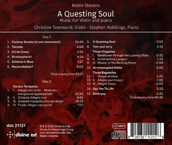 Rückseite einer CD-Hülle. Titel, Komponisten und Zeitangaben sind aufgeführt.