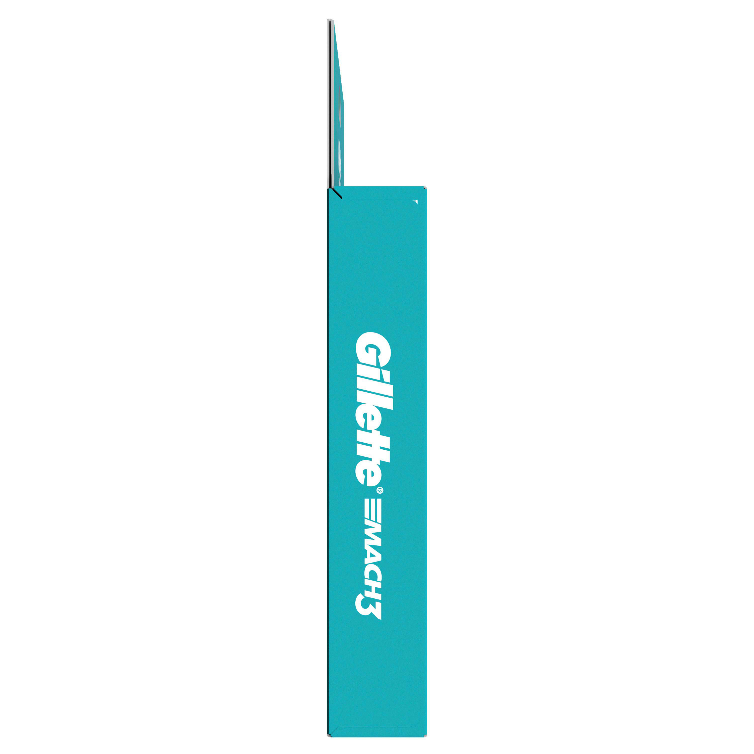 Gillette Mach3 Rasierklingen, Seitenansicht.