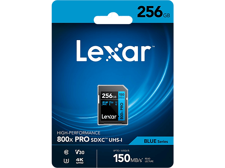 LEXAR 256GB LSD0800P256G-BNNNG SD Professional 800X Pro SDXC UHS-I Cards UP TO 150MB/S Read 45MB/S W SD Kart