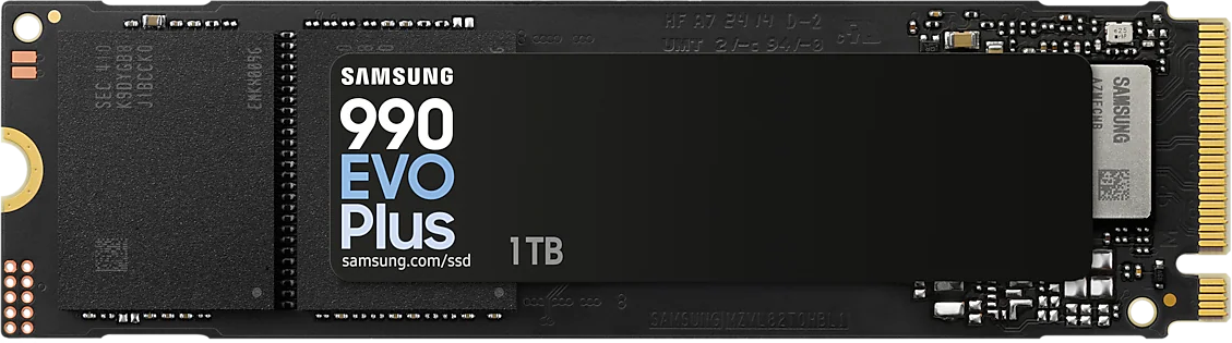 SAMSUNG 990 EVO Plus PCIe 4.0 x4/5.0 x2 NVMe M.2 belső SSD meghajtó, 7250/6300 MB/s, 1TB (MZ-V9S1T0BW)