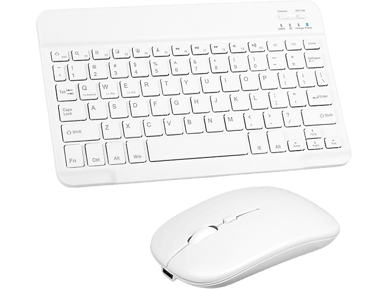 DAYTONA MK-4B Kablosuz Ergonomik Manyetik Tablet Kılıf Uyumlu Klavye Mouse Kiti Türkçe Q Klavye Beyaz