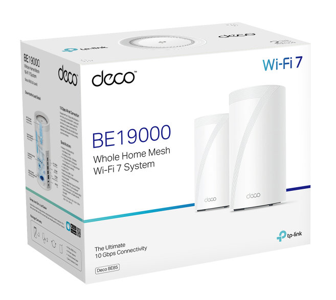 Białe pudełko z logo i opisem produktu.