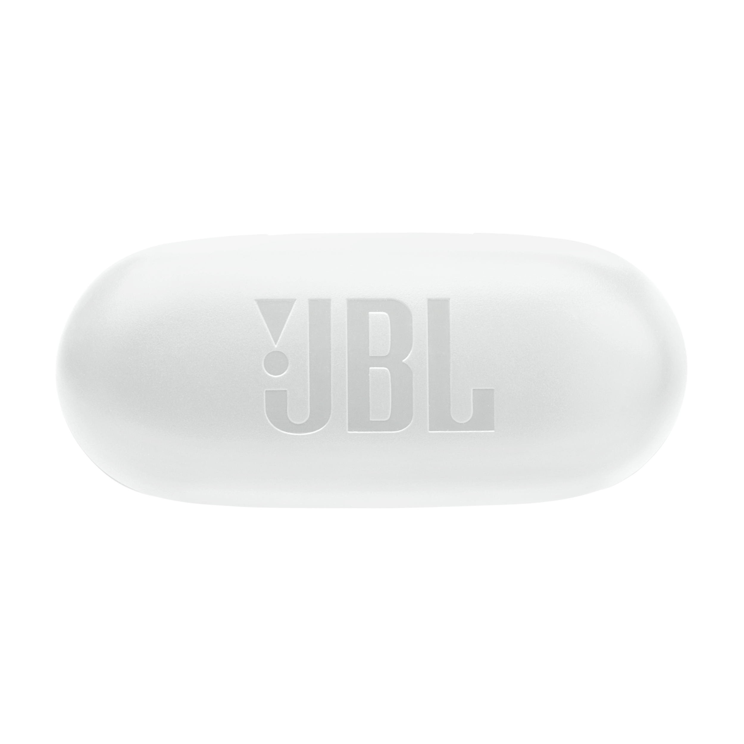 Beyaz kulaklık kutusu. JBL logosu olan beyaz kulaklık kutusu. Siyah arka plan.
