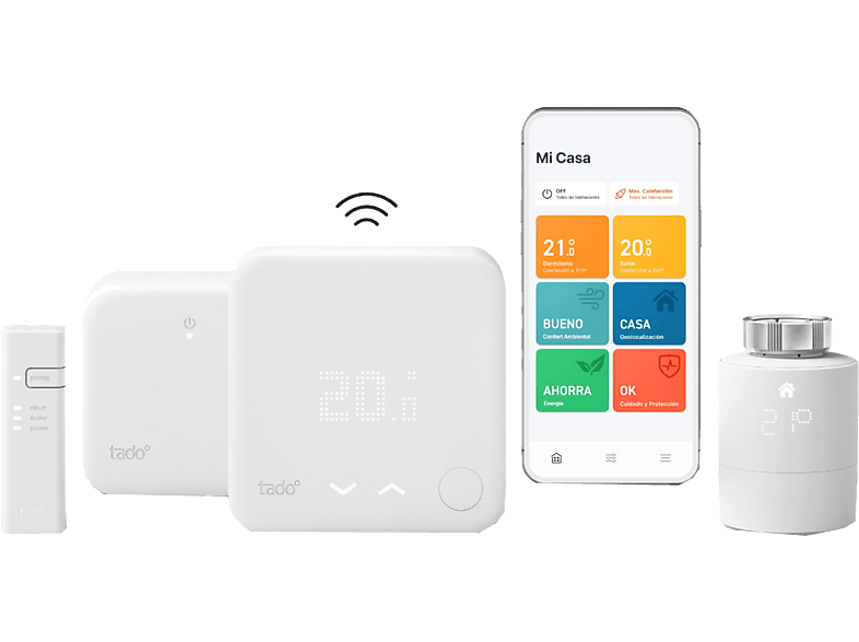 Termostato | Tado Pack kit termostato inalámbrico+ 1 Cabezal Termostático Inteligente