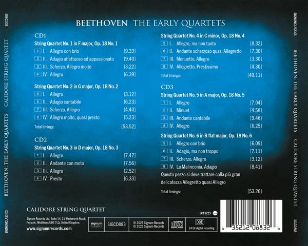 Rückseite eines Beethoven-Albums mit Titellisten und Informationen.