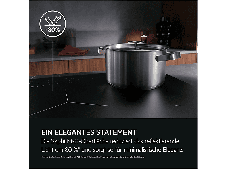 AEG TI64IB1FIZ SaphirMatt® Induktionskochfeld (560 mm breit, 4-Zonen, Glaskeramik, Autark) — Foto 3 von 5