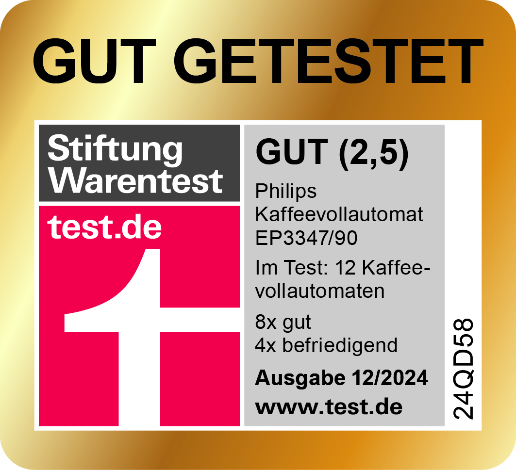 Gut getestet. Gut (2,5). Philips Kaffeevollautomat EP3347/90. 12 Kaffeevollautomaten getestet.