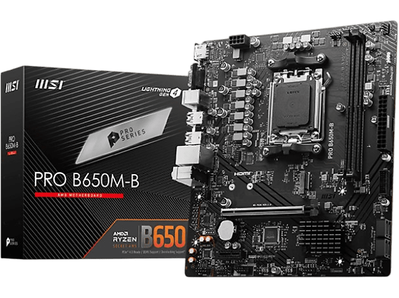 MSI Pro B650M-B AM5 DDR5 6800MHZ(OC) HDMI VGA M.2 USB3.2 2.5G LAN MATX Anakart