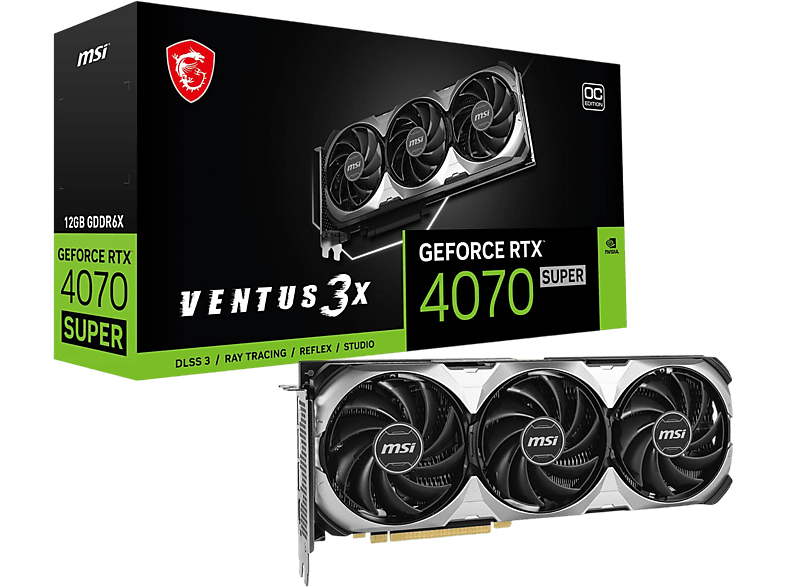 MSI GeForce RTX 4070 Super 12G Ventus 3X OC RTX4070S 12GB GDDR6X 192B DX12 PCIE 4.0 X16 Ekran Kartı