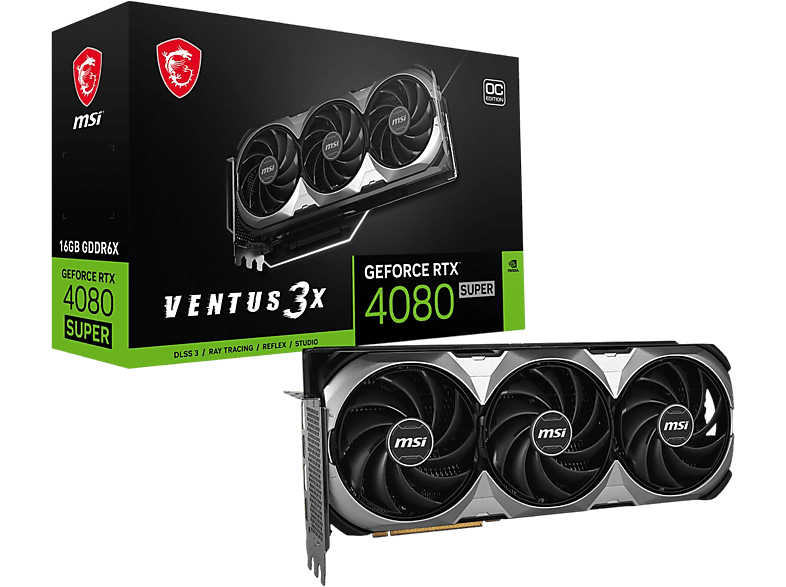 MSI GeForce RTX 4080 Super 16G Ventus 3X OC RTX4080S 16GB GDDR6X 256B DX12 PCIE 4.0 X16 Ekran Kartı