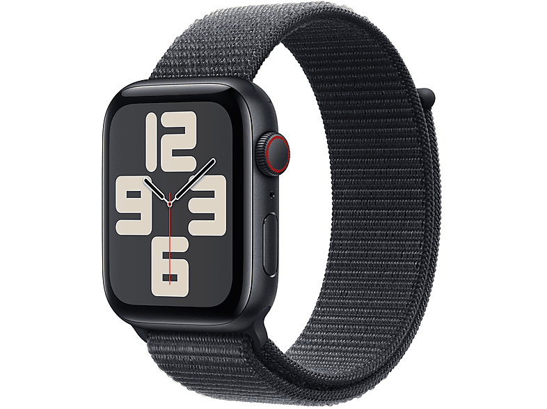 Apple Watch SE 2024 GPS + Cellular 44mm alluminio mezzanotte con cinturino Sport Loop inchiostro Smartwatch